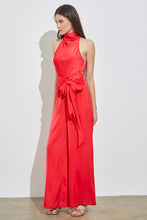 Fiesta Red High Neck Front Tie Jumpsuit