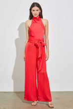 Fiesta Red High Neck Front Tie Jumpsuit