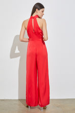 Fiesta Red High Neck Front Tie Jumpsuit