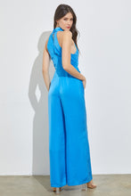 River Blue High Neck Front Tie Jumpsuit
