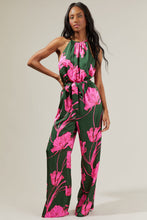 Emerald-Fuchsia Eartha Floral Lighthearted Trapeze Jumpsuit