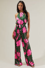 Emerald-Fuchsia Eartha Floral Lighthearted Trapeze Jumpsuit