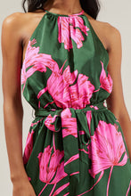 Emerald-Fuchsia Eartha Floral Lighthearted Trapeze Jumpsuit