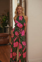 Emerald-Fuchsia Eartha Floral Lighthearted Trapeze Jumpsuit