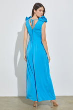 River Blue Ruffle Drape Neck Jumpsuit