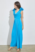 River Blue Ruffle Drape Neck Jumpsuit