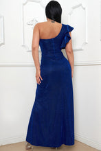 Royal Glittered One Shoudler Maxi Dress