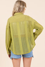 Avocado Lace Long-Sleeve Button-Down Shirt