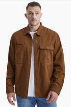 Dark Brown Mens Long Sleeve Solid Wash Shirts