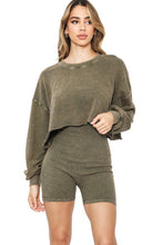 Olive Mineral Washed Stretch Cotton Ribbed Corset Tube Romper