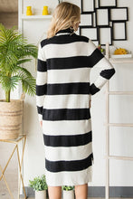 Black/White Wide Striped Turtleneck Sweater Dress