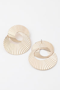 Gold Abstract Disc Linked Earrings