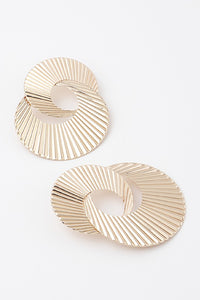 Gold Abstract Disc Linked Earrings