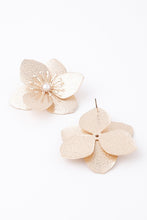 Gold Cream Delicate Pearl Flower Earrings