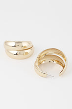 Gold Bulky Double Hoop Earrings