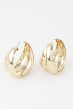 Gold Bulky Double Hoop Earrings