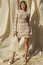 Ivory Multi Round Neck Bellsleeve Sweater Dress