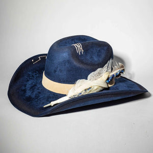 Navy Feather Cowgirl Hat