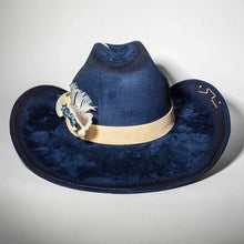Navy Feather Cowgirl Hat