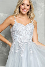 Silver Embroidered Sweetheart Top Cocktail Dress
