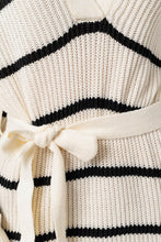 White-Black Stripe Long Sleeve Stripe Sweater Dress