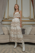 Off White Embroidery Top Maxi Skirt Set