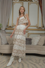 Off White Embroidery Top Maxi Skirt Set