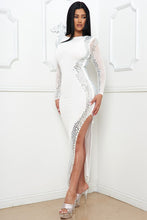 Ivory Rhinestone On Edge Slim Figure Maxi Dress