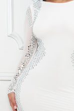 Ivory Rhinestone On Edge Slim Figure Maxi Dress
