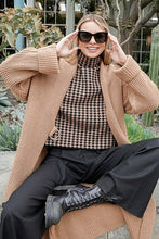 Mocha Long Slouchy Cardigan With Belt