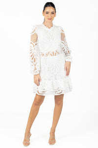 White Miranda Black Lace Mini Dress Sale Price