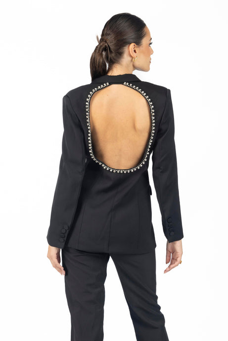 Black Paris Backless Blazer