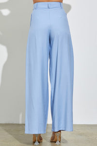 Periwinkle Paper Bag Wide Leg Pants