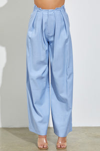 Periwinkle Paper Bag Wide Leg Pants