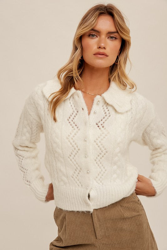 Set On You Pearl Crochet Flower Cardigan – Bexa Boutique