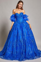 Royal Blue Off Shoulder Sweetheart Top Semi-Quinceanera