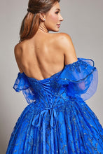 Royal Blue Off Shoulder Sweetheart Top Semi-Quinceanera