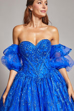 Royal Blue Off Shoulder Sweetheart Top Semi-Quinceanera