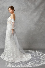 Off White Strapless Sweetheart Puff Sleeve Wedding Dress