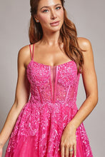 Fuchsia Sleeveless Sweetheart Top A Line Dress