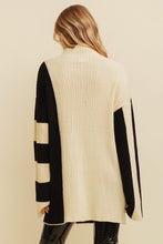 Black/Cream 2 Tone Ribbed Sweater