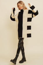Black/Cream 2 Tone Ribbed Sweater