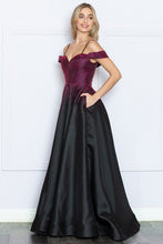 Black/Fuchsia Off Shoulder Hotfix Rhinestone A Line Dress