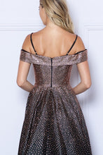 Black/Fuchsia Off Shoulder Hotfix Rhinestone A Line Dress