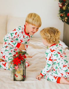 Noel White Christmas Long Sleeve Pajamas Set