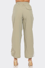 Tan Straightleg Drawstring Cargo Pants