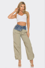 Tan Straightleg Drawstring Cargo Pants