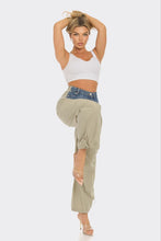 Tan Straightleg Drawstring Cargo Pants