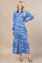 Milano Graffiti Print Collar Duster Dress Top