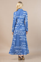 Milano Graffiti Print Collar Duster Dress Top